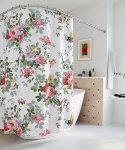 French Provence Floral Shower Curtain - Elegant French Bathroom Decor 