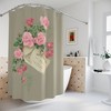 French Vintage Pink Roses Shower Curtain - Shabby Chic Bathroom Decor 