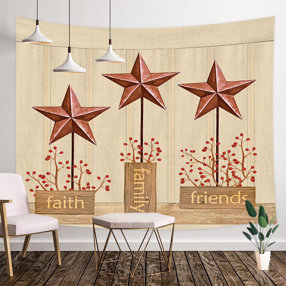 Fresh And Simple Faith, Family, Friends, And Stars Fabric Shower Curtain For Bathroom Decor - Image 2