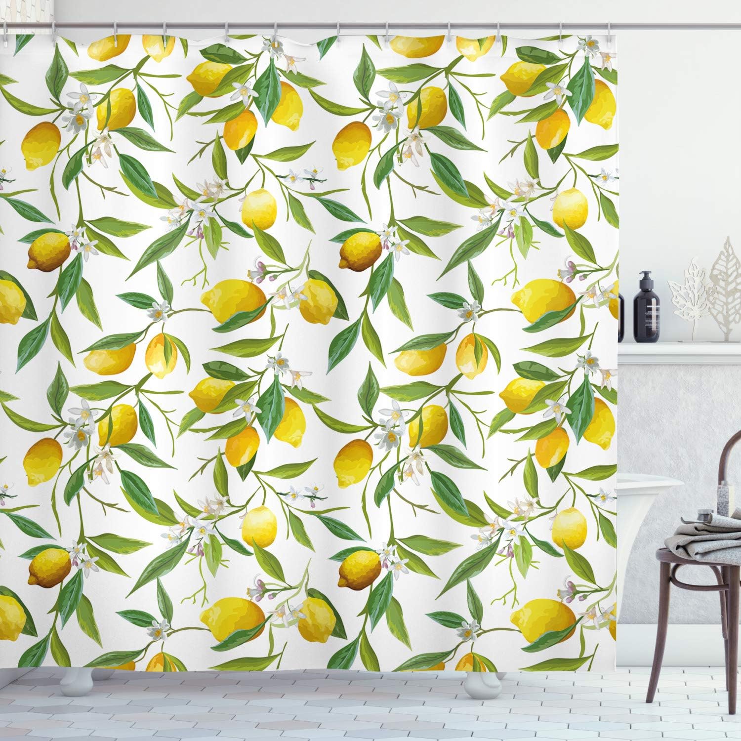 Fresh Background Lemon Woody Plant Romance Habitat Citrus Nature Shower Curtain