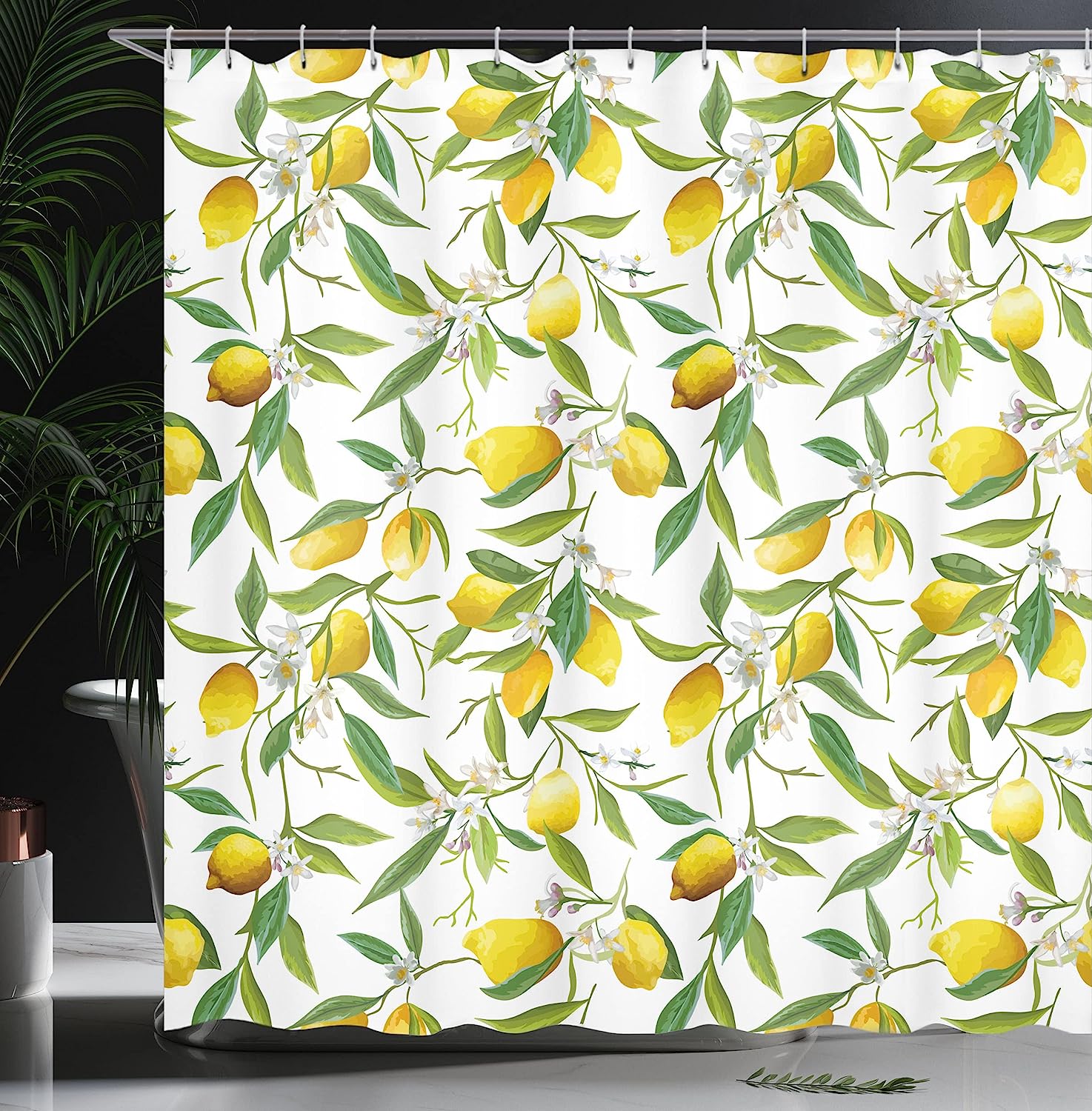Fresh Background Lemon Woody Plant Romance Habitat Citrus Nature Shower Curtain - Image 3