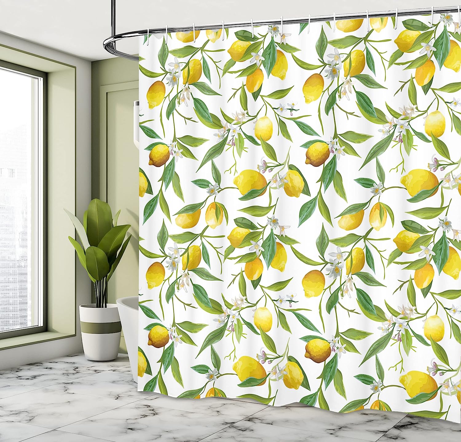 Fresh Background Lemon Woody Plant Romance Habitat Citrus Nature Shower Curtain - Image 4
