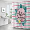 Fresh Fruits Watermelon And Lemon Printed Tropical Leaves Shower Curtain