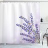 Fresh Herb Plant Posy Print Lavender Shower Curtain for a Nature-Themed Bathroom