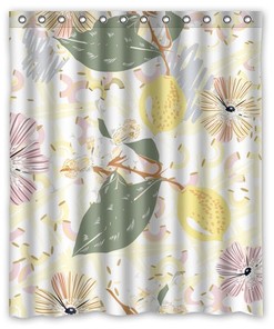 Fresh Lemon Personalized Shower Curtain, Boho Bathroom Decor with Custom Quote