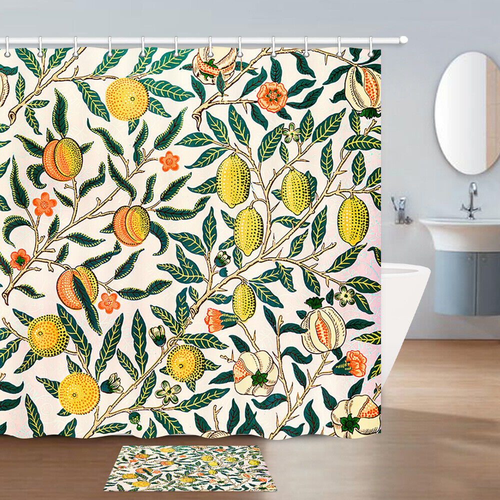 Fresh Lemon Tree Shower Curtain - Simple Bath Fabric Bathroom Decor