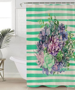 Fresh Lemons with Leaves Print Spring Shower Curtain for Bathroom