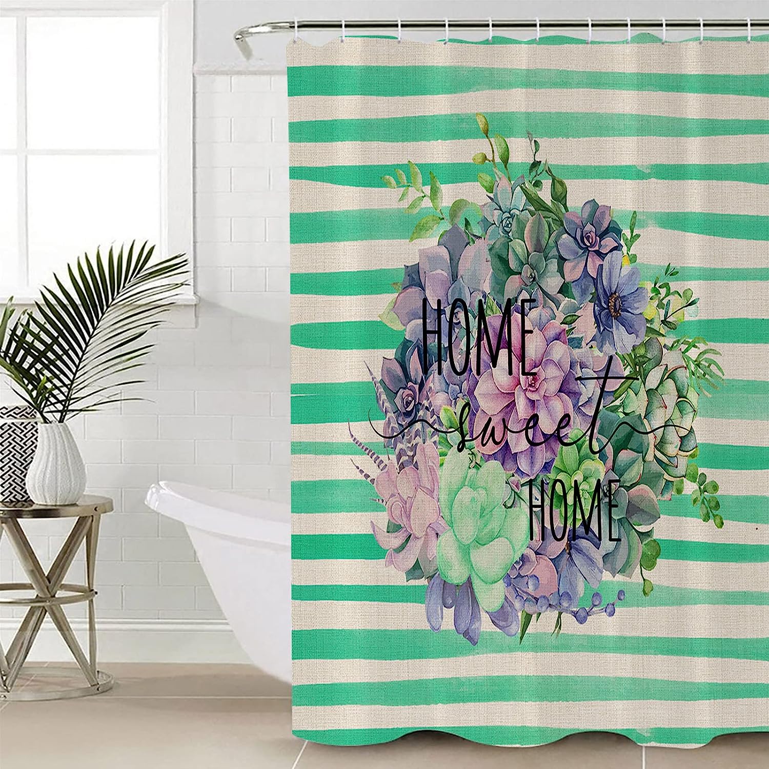 Fresh Lemons with Leaves Print Spring Shower Curtain for Bathroom