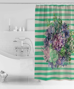 Fresh Lemons with Leaves Print Spring Shower Curtain for Bathroom