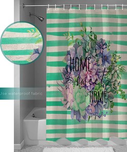 Fresh Lemons with Leaves Print Spring Shower Curtain for Bathroom