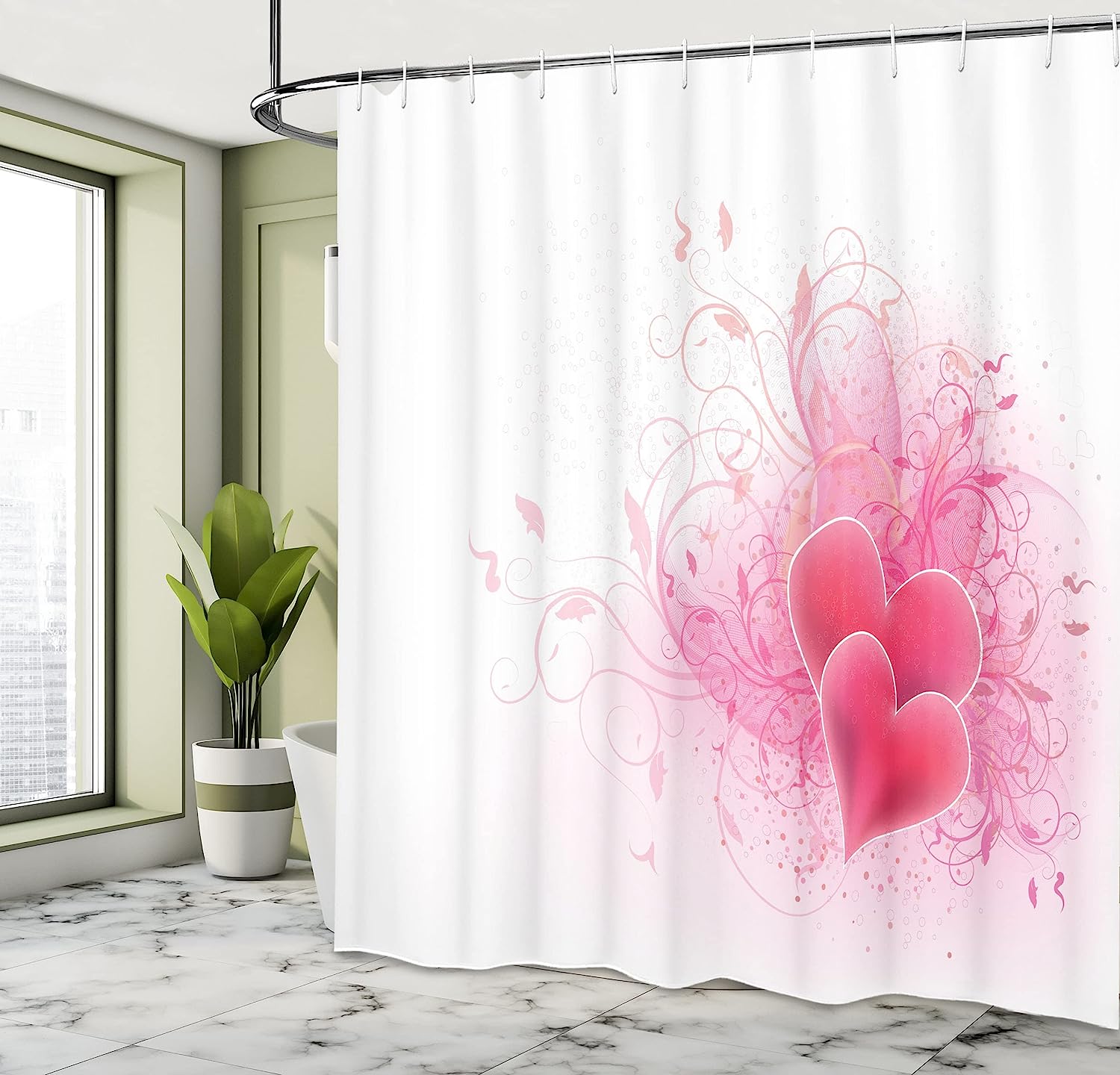 Fresh Rustic Shower Curtain, Spring Season Grass And Leaf Plant Over Old Wood Fence Garden Field Photo - Image 4