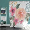Fresh Summer Floral Watercolor Shower Curtain for a Botanical and Natural Bathroom