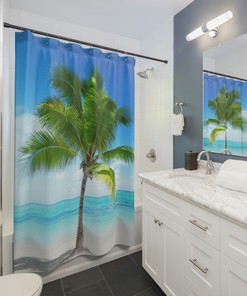 Fresh and Unique Palm Tree Shower Curtain