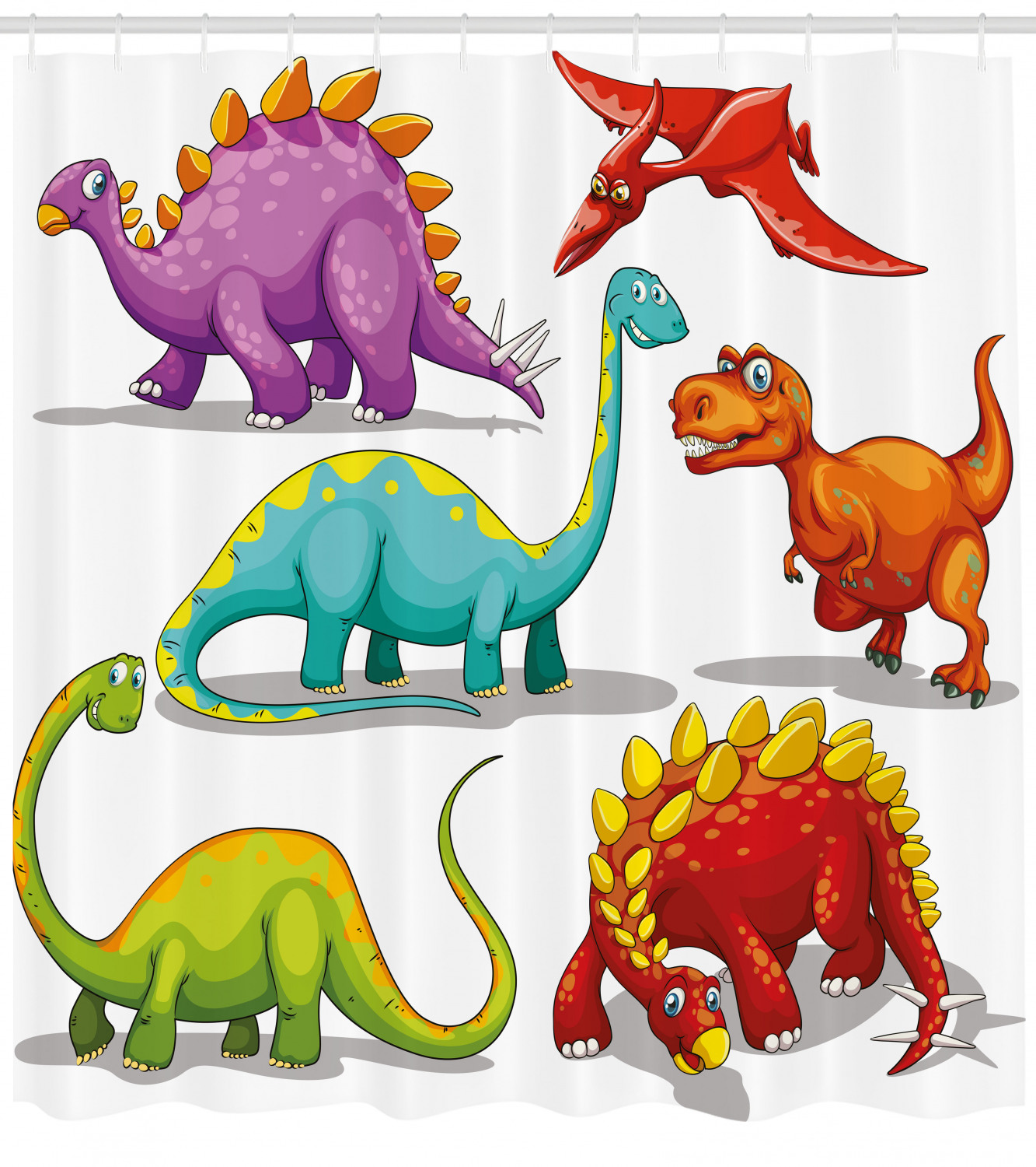 Friendly And Fun Wildlife Print Dinosaur Shower Curtain For A Playful And Adorable Bathroom Decor - Image 4