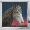 Friesian Horse Print Shower Curtain - Add Equestrian Style To Your Bathroom