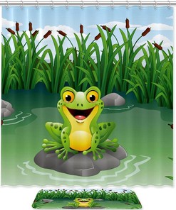 Frog Animal Summer Waterproof Shower Curtain - A Perfect Addition To Your Summer Decor