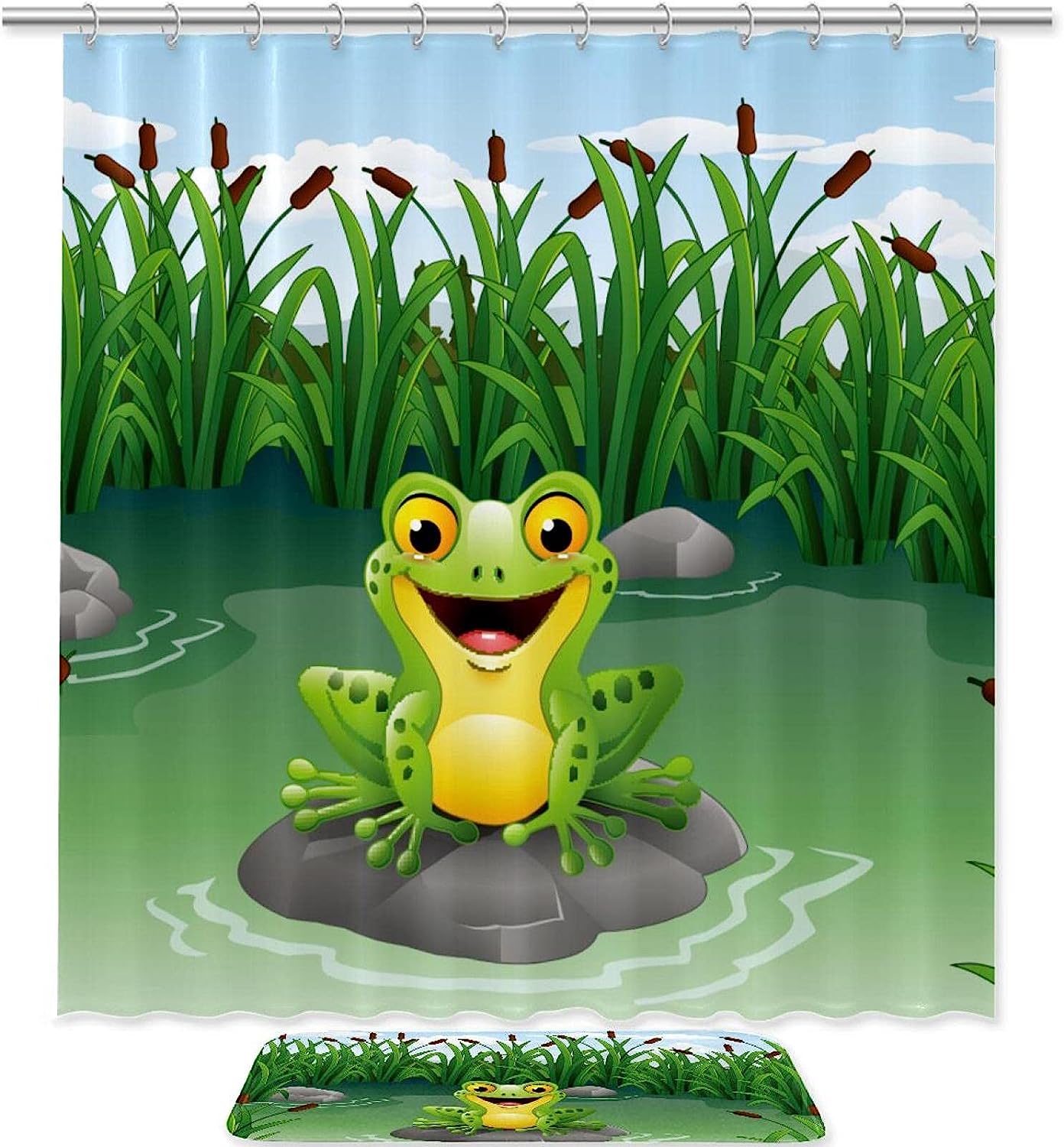 Frog Animal Summer Waterproof Shower Curtain - A Perfect Addition To Your Summer Decor
