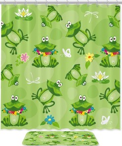 Frog Background Pattern Shower Curtain for your Bathroom - Travel Shower Curtain