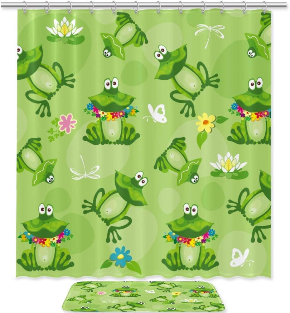 Frog Background Pattern Shower Curtain for your Bathroom - Travel Shower Curtain