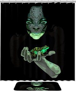 Frog Black Waterproof Shower Curtain - Add Some Drama To Your Bathroom Decor