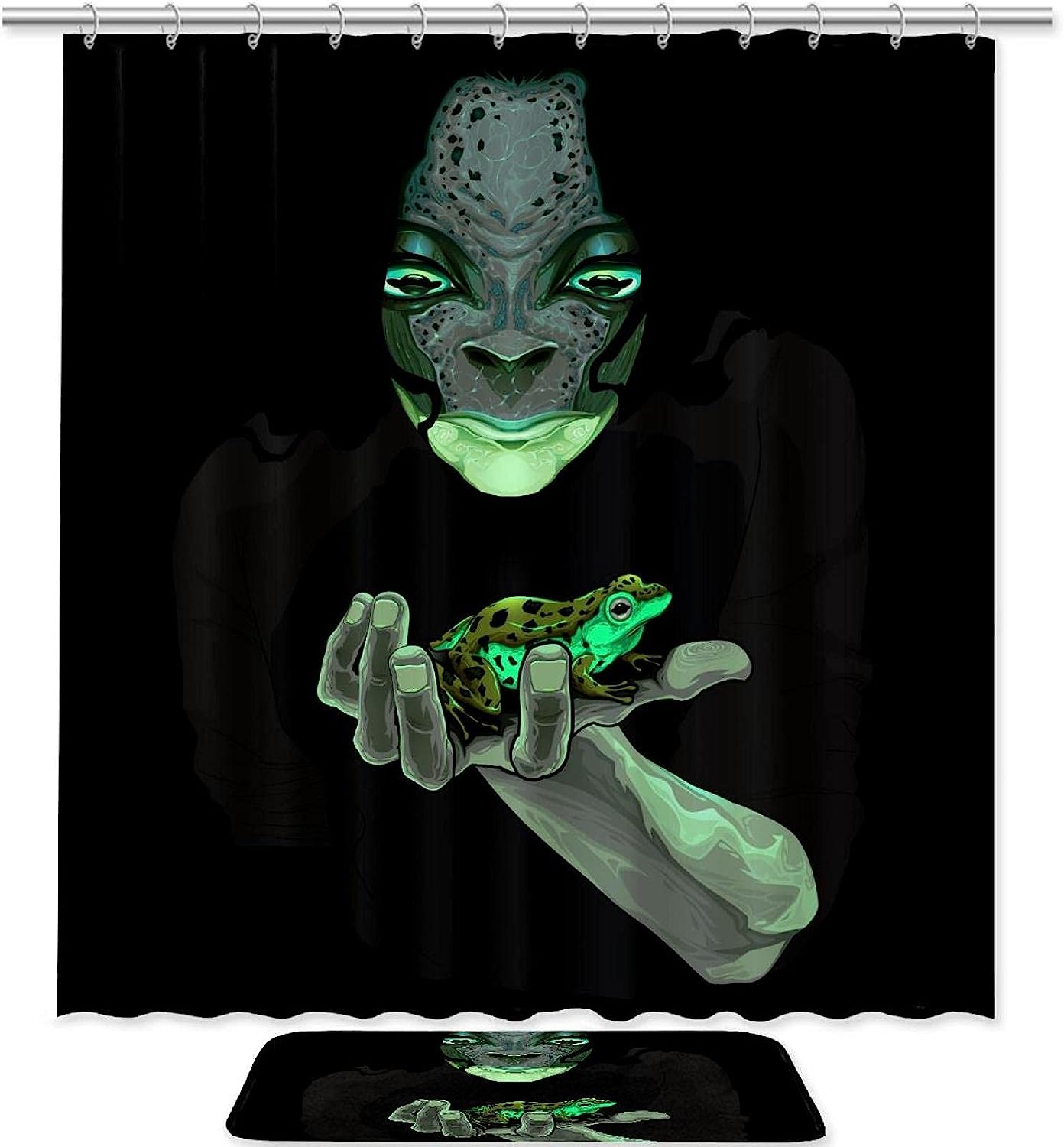 Frog Black Waterproof Shower Curtain - Add Some Drama To Your Bathroom Decor