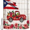 Frog Hibiscus Shower Curtain | Flag Truck Home Bathroom Decor