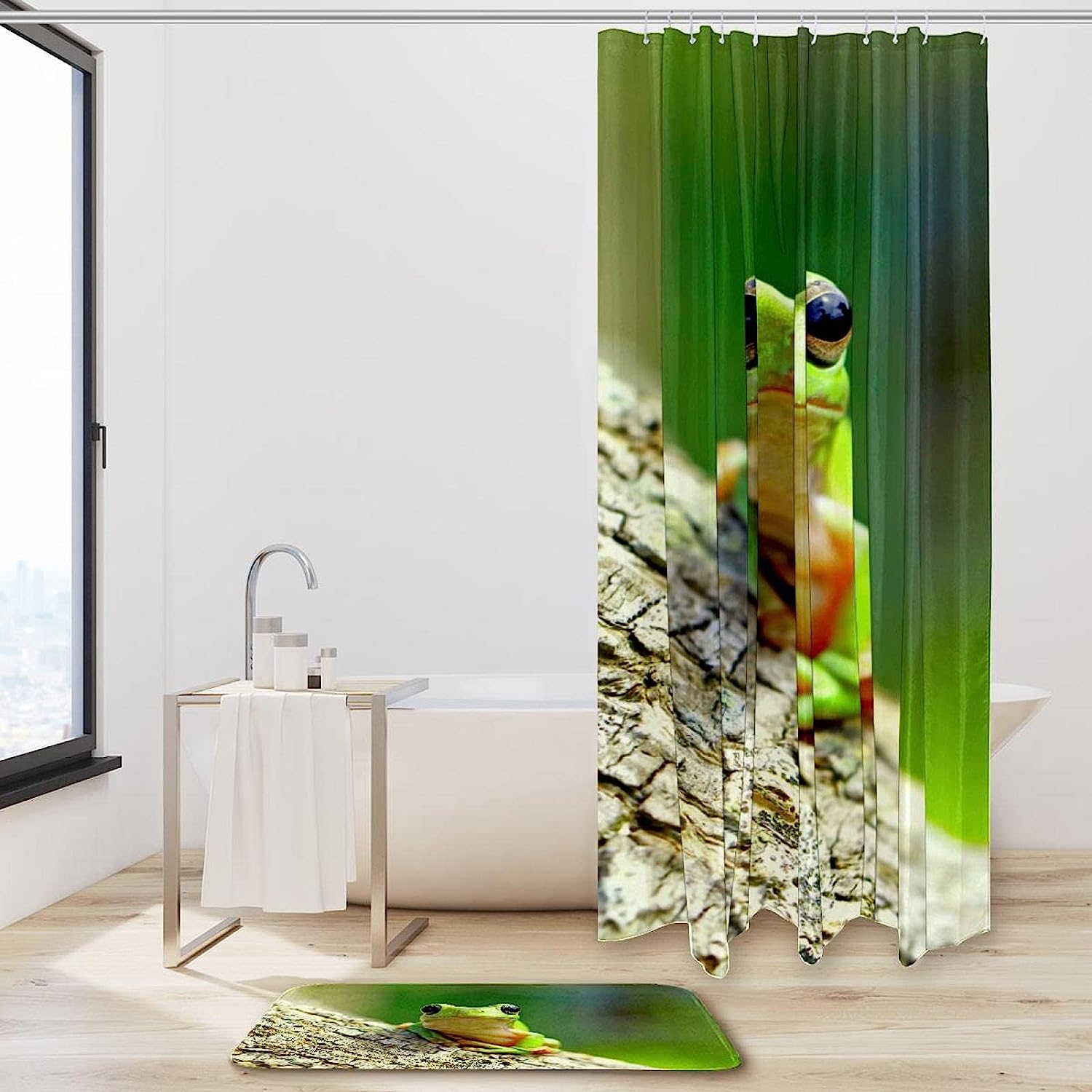 Frog On Bole Waterproof Shower Curtain - A Fun And Quirky Touch To Your Bathroom Decor