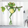 Frog On Branch Jungle Print Animal Shower Curtain For Bathroom