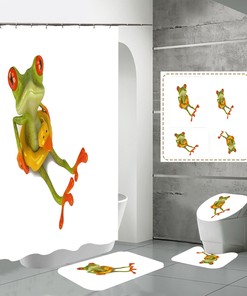 Frog Prints Waterproof Shower Curtain - Perfect For Learning To Swim