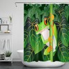 Frog Shower Curtain With Rustproof Hooks For Funny Bathroom Decor