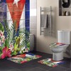 Frog in Flower Puerto Rico Flag Vintage Bathroom Shower Curtains