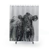 Frosty Lady Winter Blue Shower Curtain
