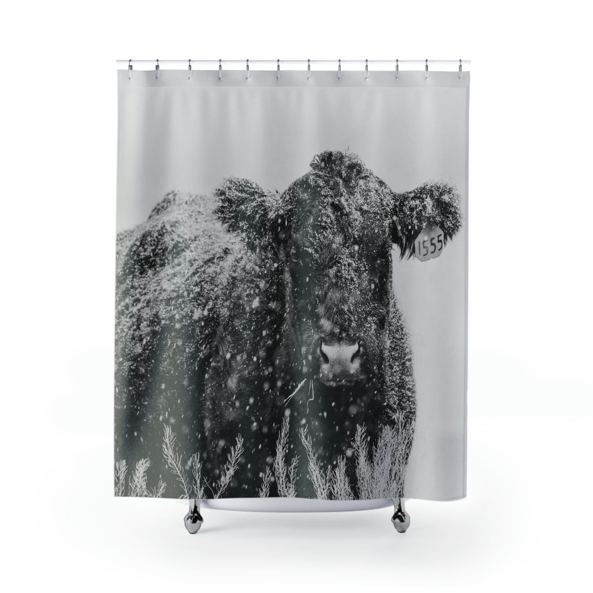 Frosty Lady Winter Blue Shower Curtain