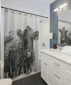 Frosty Lady Winter Blue Shower Curtain