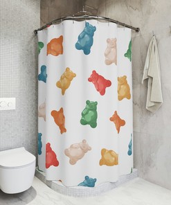 Fruit Gum Bear Shower Curtain with Fun and Playful Design