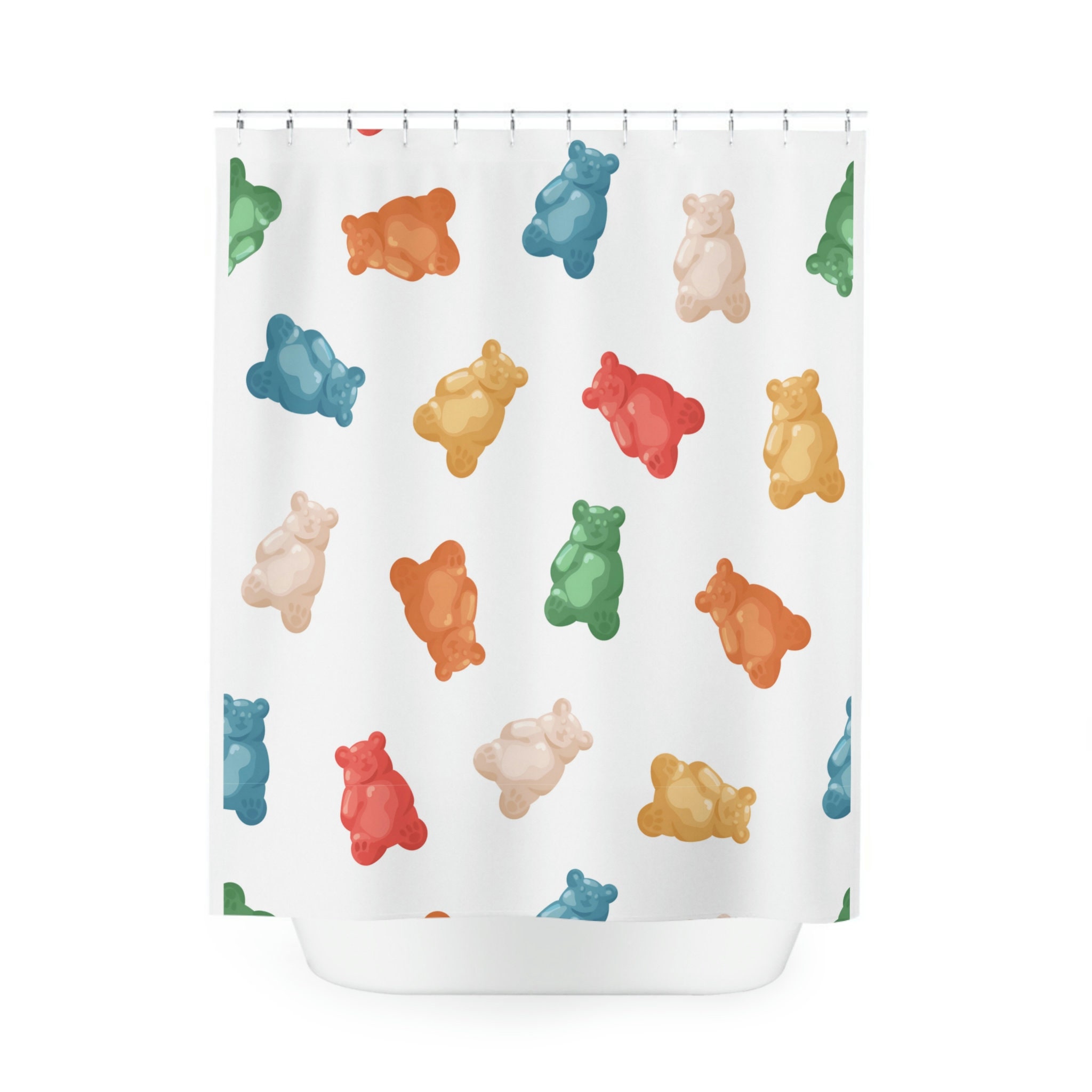 Fruit Gum Bear Shower Curtain with Fun and Playful Design