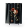 Fruit Shower Curtain - Rustic Black Bathroom Decor With Lemon And Vintage Fruit Designs