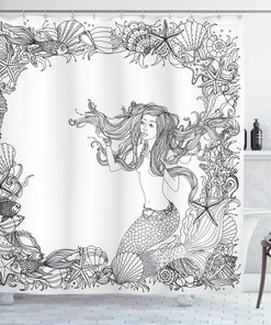 Fruits Pomegranate Orange Juice Kitchen Lemon Watercolor Illustration Shower Curtain, Cloth Fabric Bathroom Decors