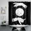 Full Moon And Prophet Hands Boho Shower Curtain For Bathroom