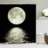 Full Moon And Water Reflection Shower And Bath Curtain Set For A Peaceful Bath