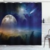 Full Moon Clouds Outer Space Shower Curtain for Bathroom 