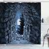 Full Moon Dark Cave Gothic Shower Curtain Eerie And Spooky Bathroom Decoration