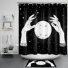 Full Moon Medieval Shower Curtain for a Boho Prophecy Crystal Bathroom Accessory