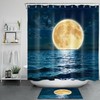 Full Moon Night Sea Ocean Shower Curtain for a Coastal Bathroom