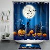 Full Moon Witch And Pumpkins Shower Curtain - Creepy Halloween Decor