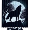 Full Moon Wolf Shower Curtain with Animal Print for Bathroom Decor 