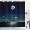Full Moon in the Ocean Print Shower Curtain for Bathroom
