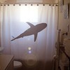 Full Set of Shark Shower Decor - Including Throw Pillow, Duvet Cover, Comforter, Yoga Towel, Kids Blanket and More