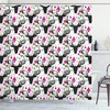 Full Size Animal Print Shower Curtain With Deer And Antlers Design