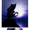 Full Size Luxury Bathroom Shower Curtain - Purple Dragon Print